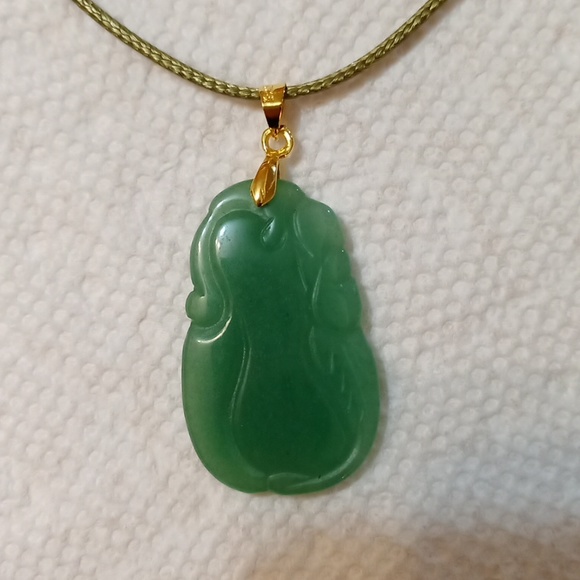 *3/$20* New Jade/Aventurine Gem Stone choker corded necklace pendant - Picture 4 of 9